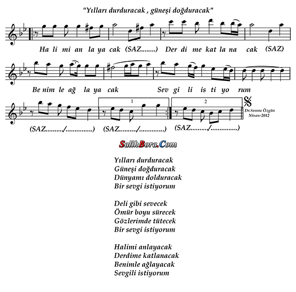 Yılları Durduracak 3 Yılları durduracak notası - 3