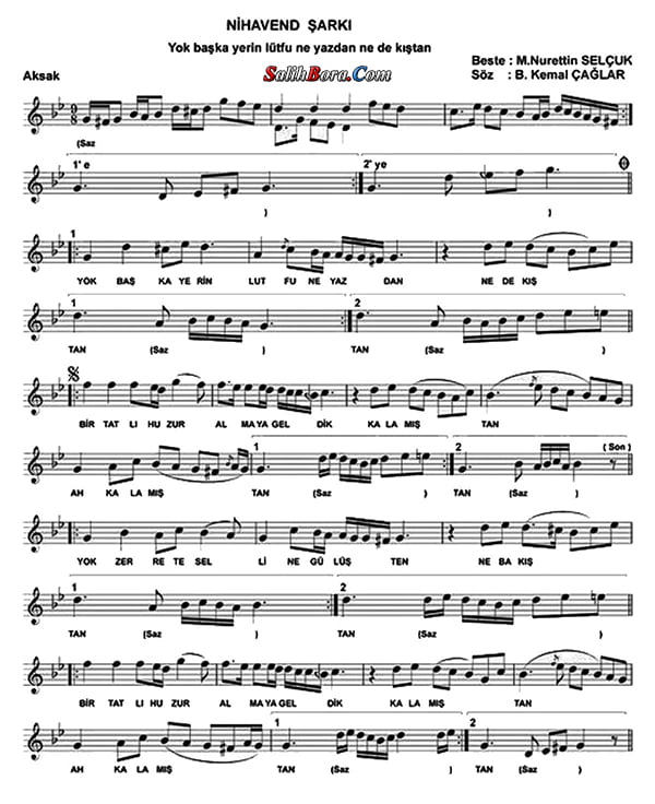 Yok Başka Yerin Lûtfu Ne Yazdan Ne De Kıştan 4 Yok başka yerin lûtfu ne yazdan ne de kıştan notası - 1