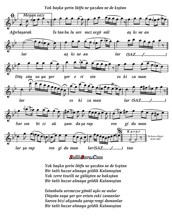 Yok Başka Yerin Lûtfu Ne Yazdan Ne De Kıştan 3 Yok başka yerin lûtfu ne yazdan ne de kıştan notası - 4