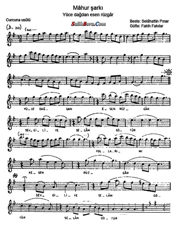 Yüce Dağdan Esen Rüzgâr 3 Yüce dağdan esen rüzgâr notası - 2