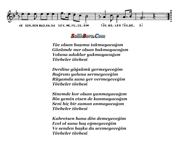 Tâc Olsan Başıma Takmayacağım 3 Tâc olsan başıma takmayacağım notası - 4