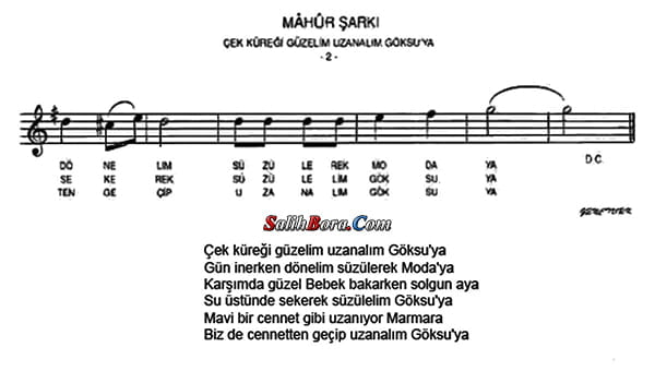 Çek Küreği Güzelim Uzanalım Göksu'ya 4 Çek küreği güzelim uzanalım Göksu'ya notası - 3