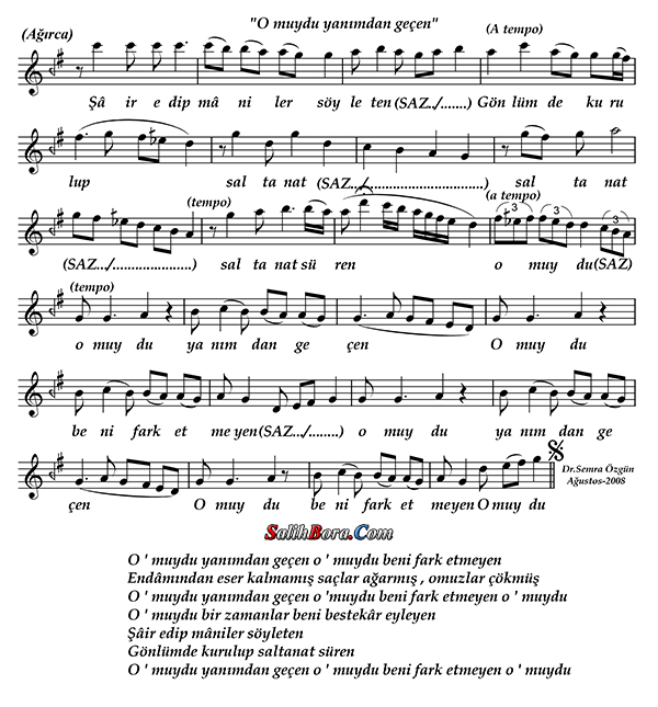 O Muydu Yanımdan Geçen? 3 O muydu yanımdan geçen notası - 4