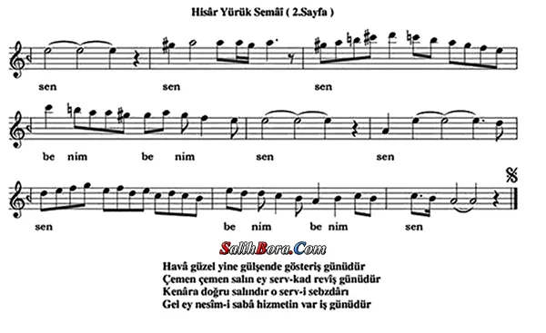 Hava Güzel Yine Gülşende Gösteriş Günüdür 3 Hava güzel yine gülşende gösteriş günüdür notası - 2