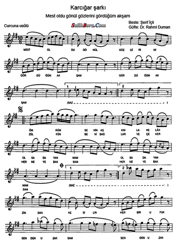 Mest oldu gönül gözlerini gördüğüm akşam notası - 1