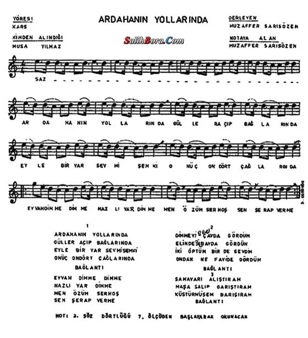 Ardahan'ın yollarında notası