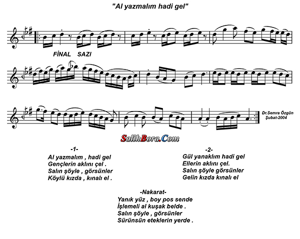 Al Yazmalım Hadi Gel 3 Al yazmalım hadi gel notası - 2